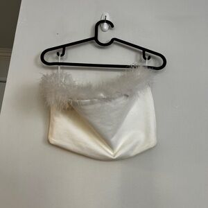 Superdown white strapless top